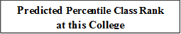 Predicted Percentile Class Rank
at this College
